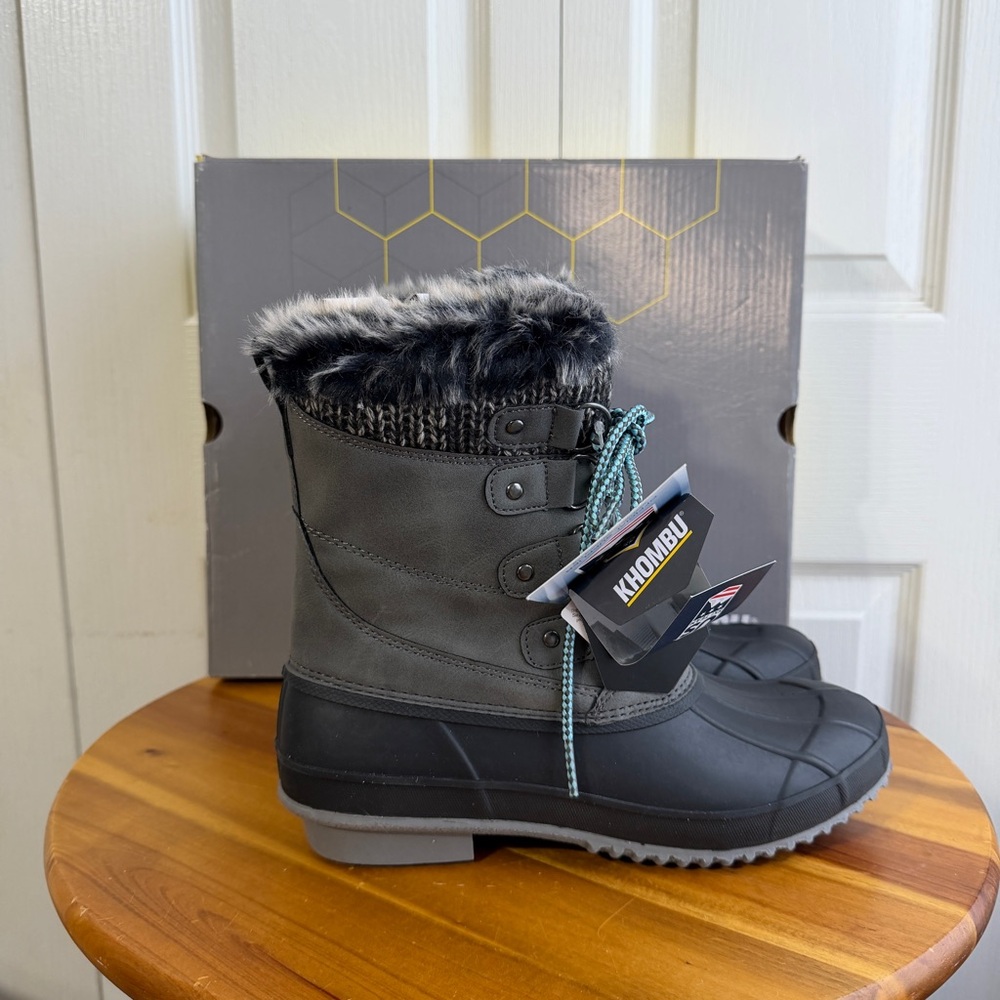 Khombu grey‎ Kerigan faux fur snow boots size 9M